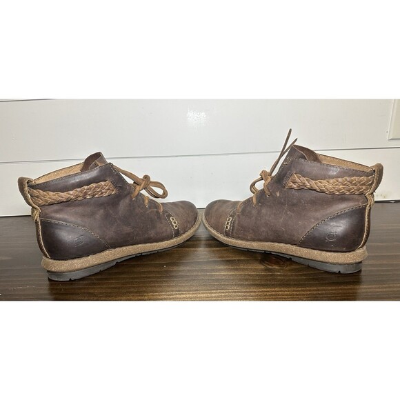 Born Temple Booties Leather Distressed Brown Ankle Lace Up Boots Women's‎ 9 - Picture 8 of 13